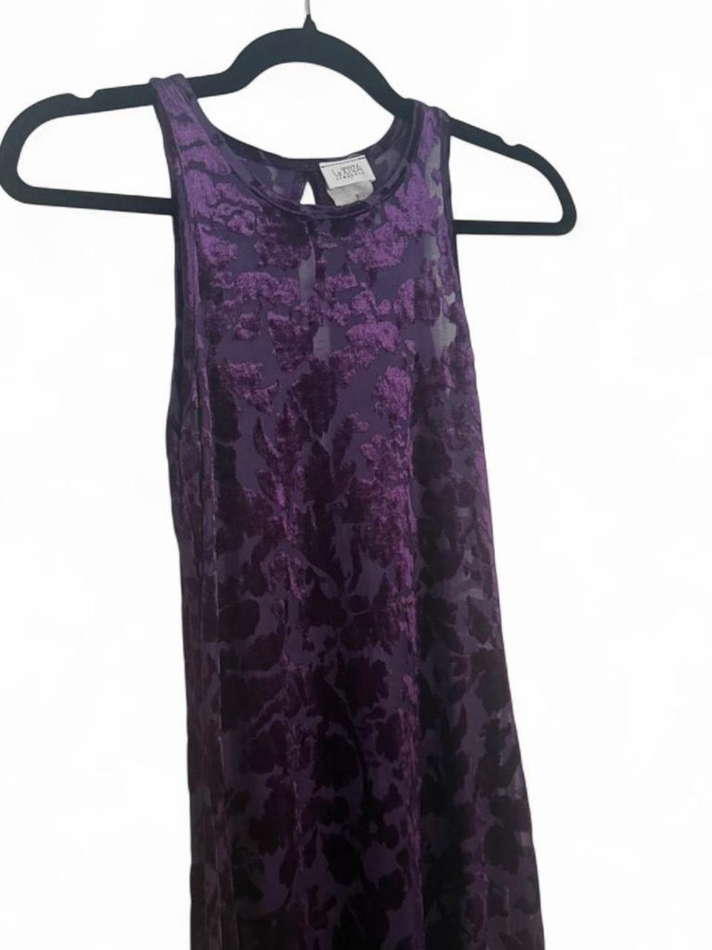 La SENZA Purple Floral Velvet Burnout Maxi Dress